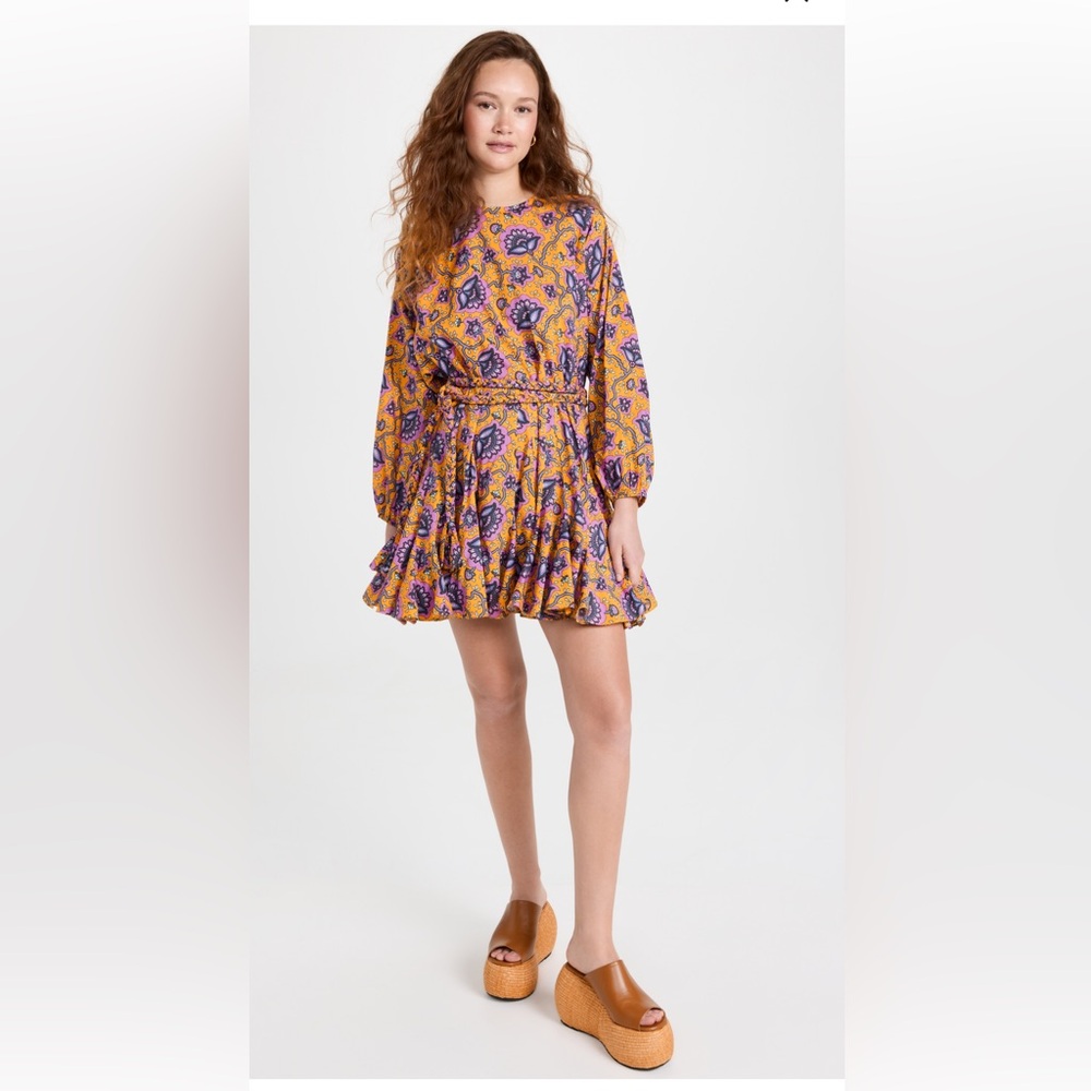 Rhode Ella dress in Gold Lotus print